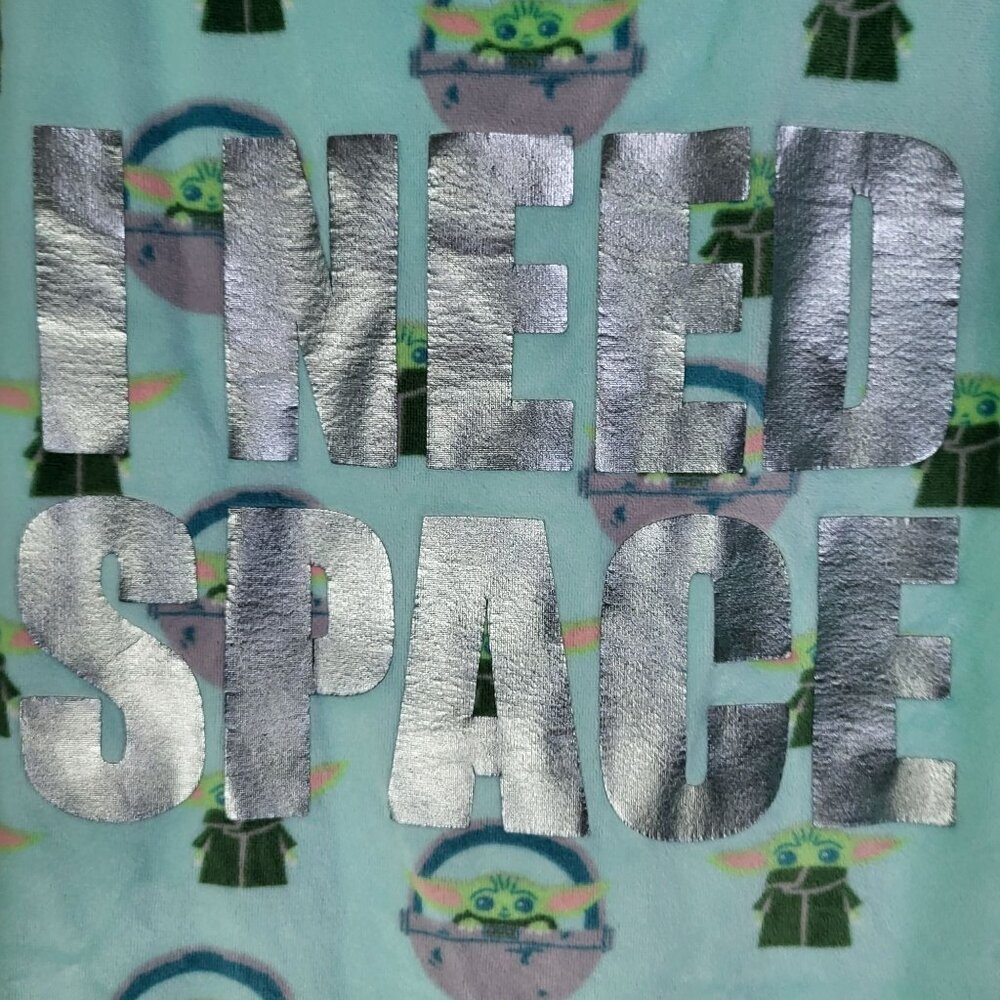 Star Wars Womens XXL Baby Yoda Pajama Sleep Top Long Sleeve I NEED SPACE - Picture 3 of 7